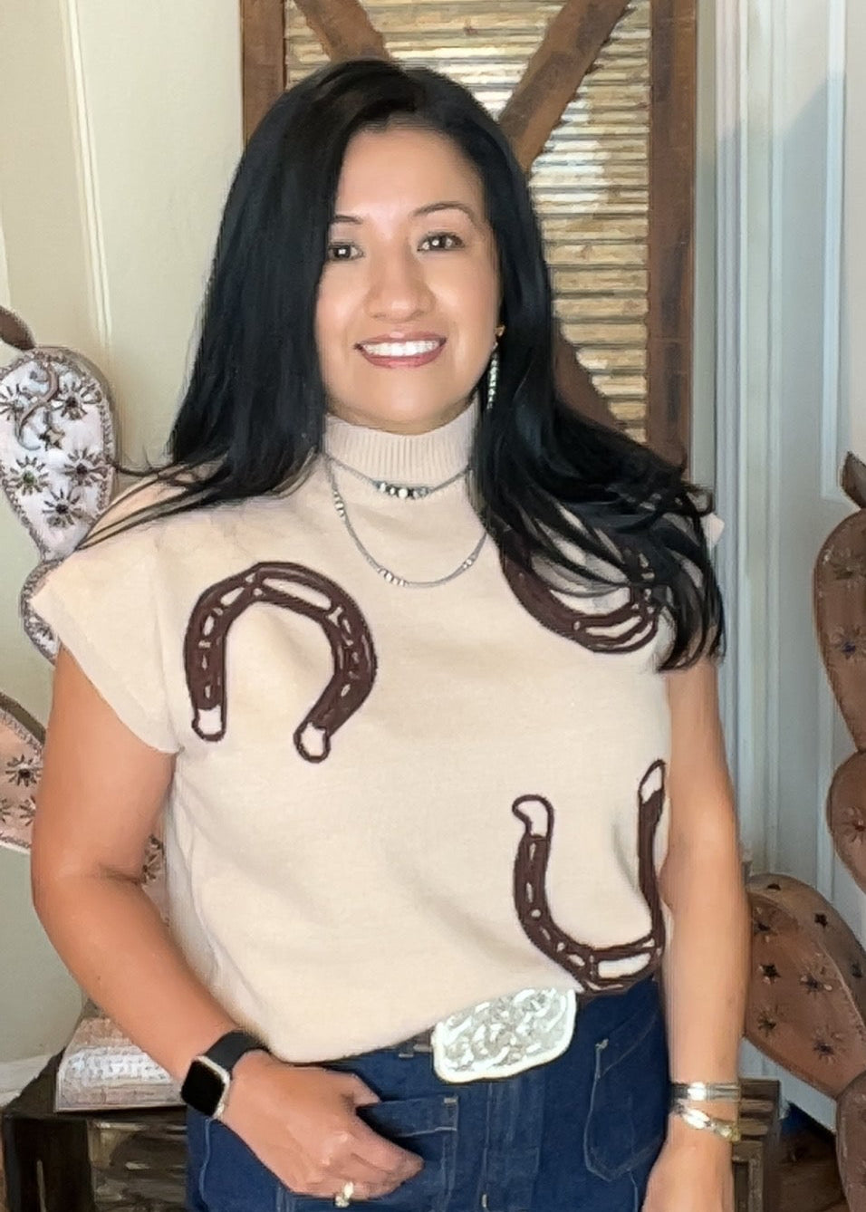 Lucky Horseshoe Knit Sweater Vest