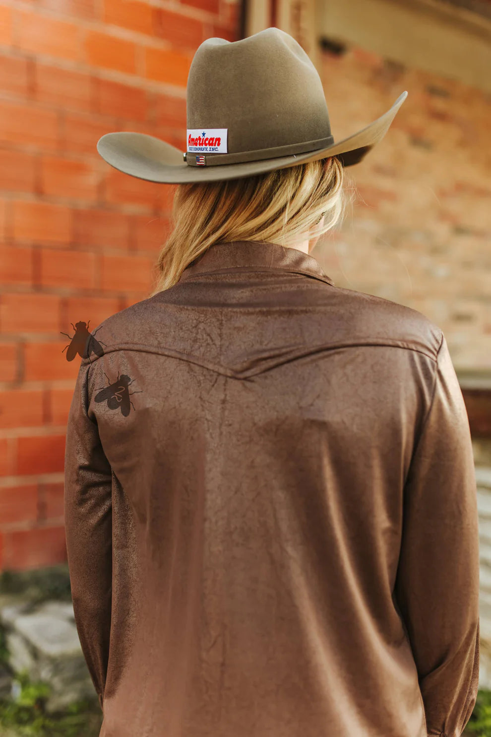 *SALE* Leather Lux Button Down Chocolate