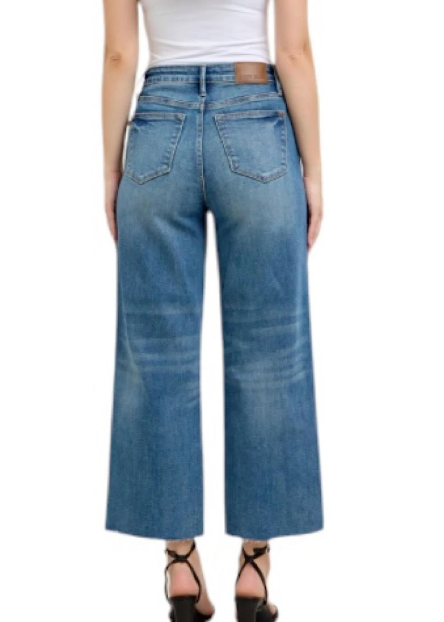 JUDY BLUE HIGH WAIST MAGIC DESTROY HEM CROP WAIST