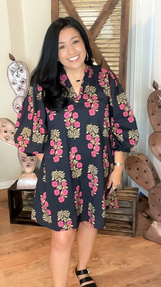 Entro Black Floral Dress