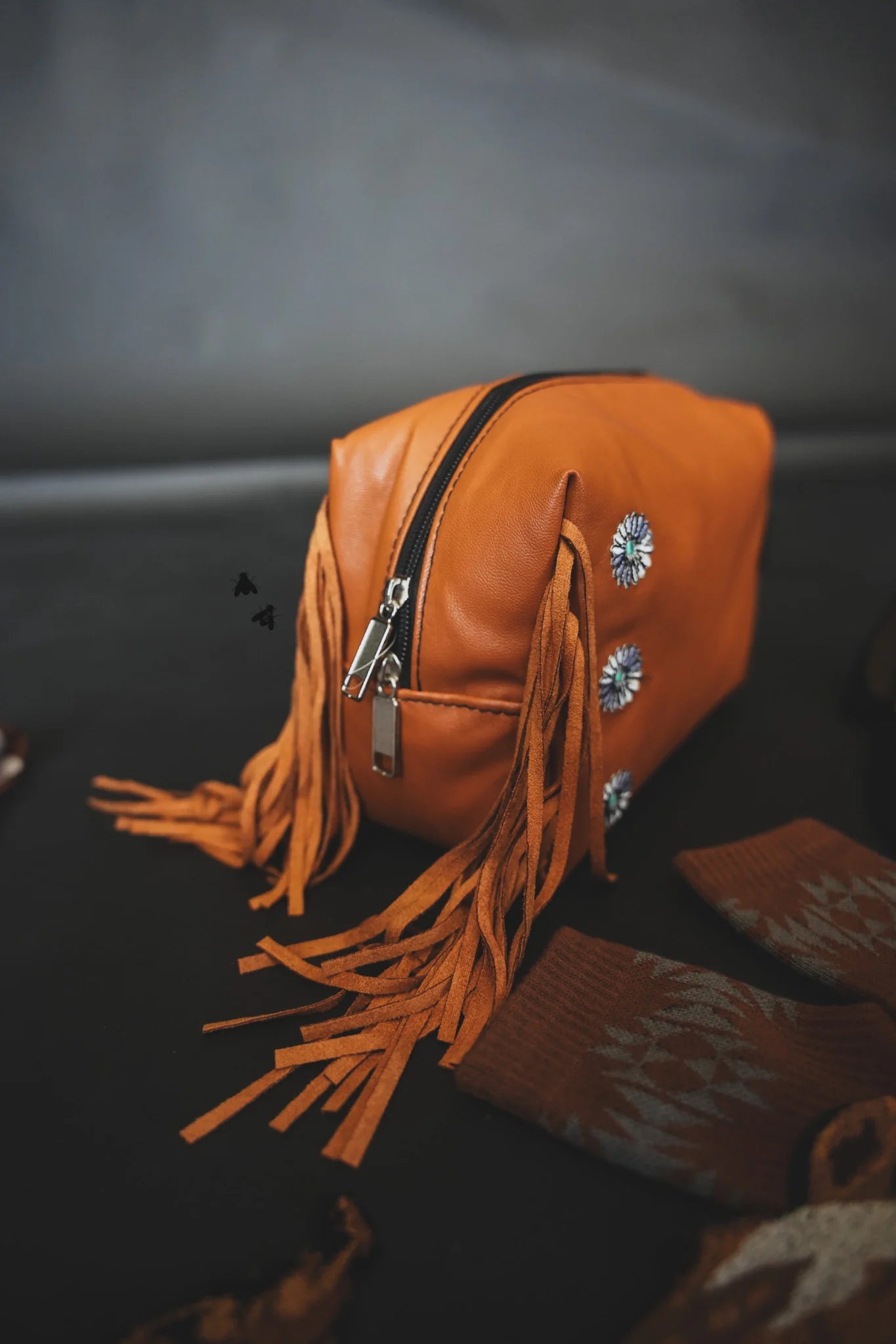 PISTOL PACKIN MAKEUP BAG * SADDLE