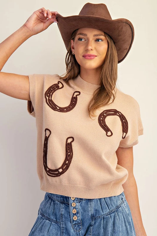 Lucky Horseshoe Knit Sweater Vest