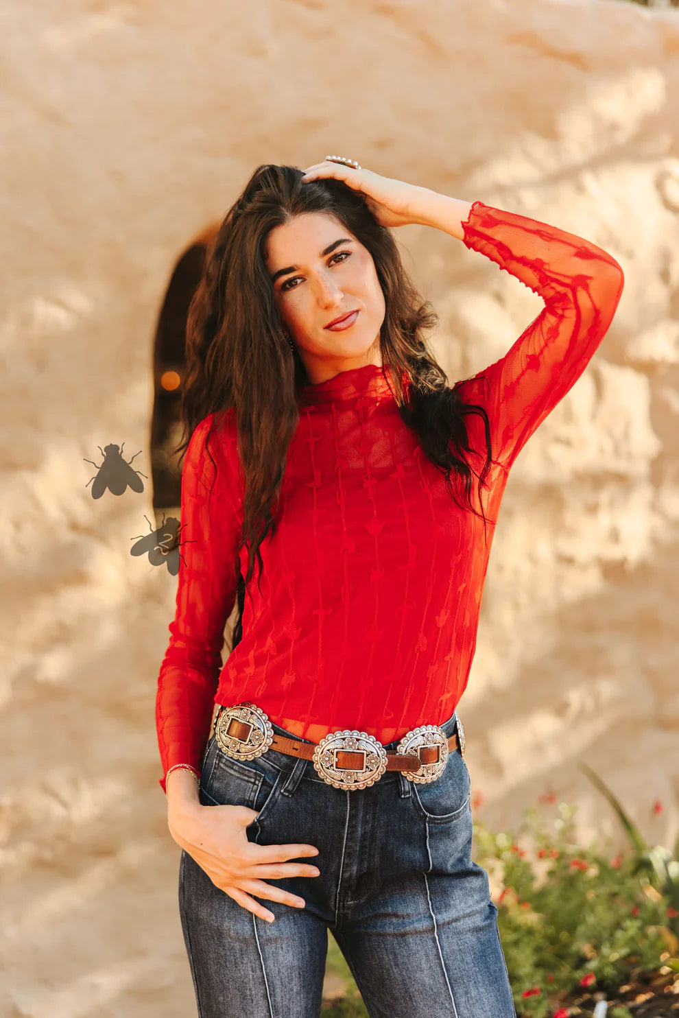 Red Lariat Lace Long Sleeve