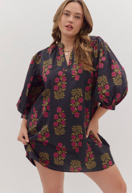 Entro Black Floral Dress